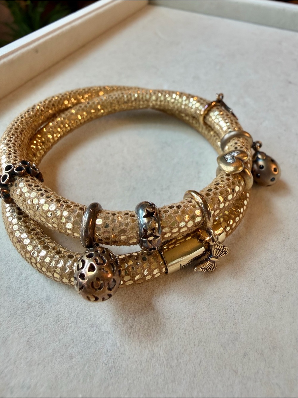 Endless Jewelry x Jennifer Lopez Gold Shimmer 925 Charms Wrap Bracelet